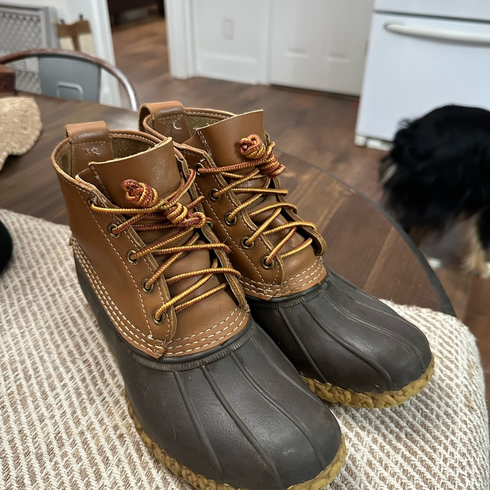 L.L. Bean Tan and Black Boots